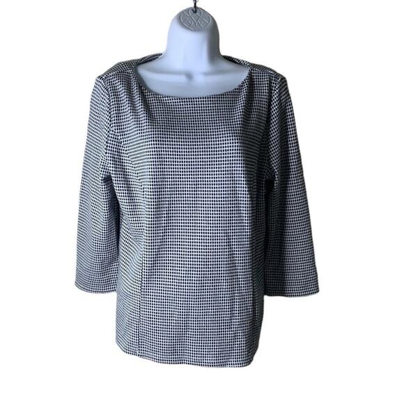 Talbots Top Blouse Womens Size Large Petite Long Sleeve Polka Dots Multicolor - Picture 3 of 8